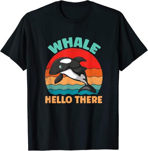 Whale Hello There Retro Vintage Orca T-Shirt