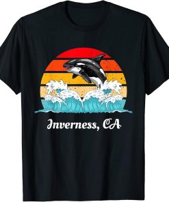 Vintage Inversness CA Distressed Orca Killer Whale Art T-Shirt